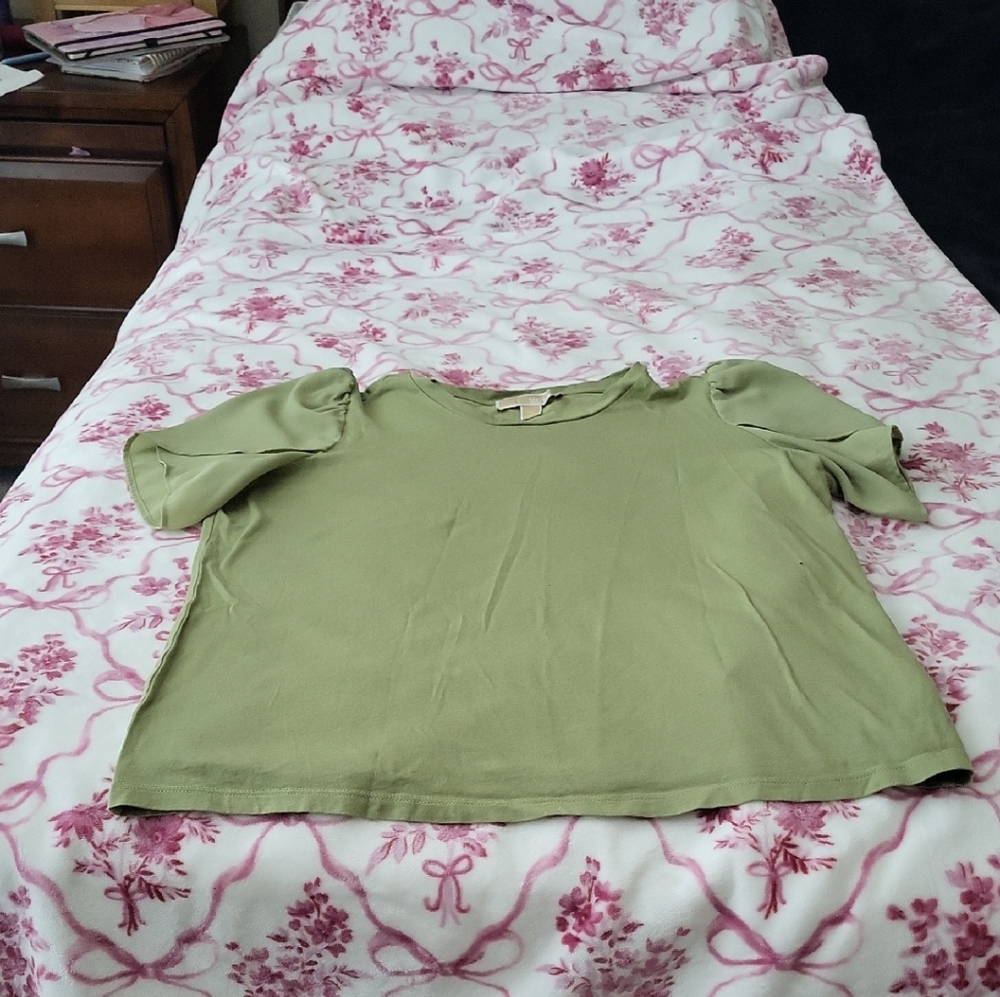 Michael Kors Light Green Short Sleeve Top